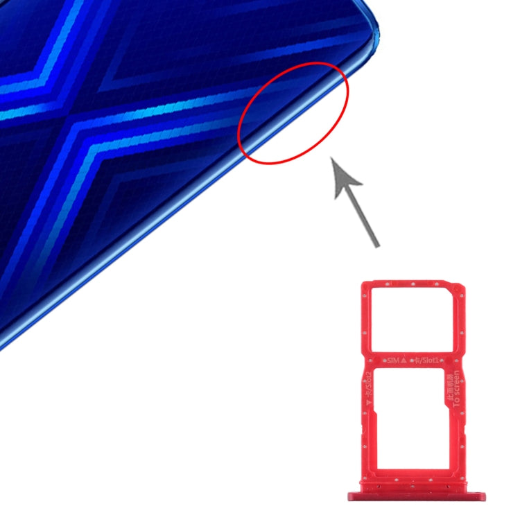 SIM Card Tray + SIM Card Tray / Micro SD Card Tray for Huawei Honor 9X / Honor 9X Pro, For Huawei Honor 9X, For Huawei Honor 9X(Dark Blue)              ...