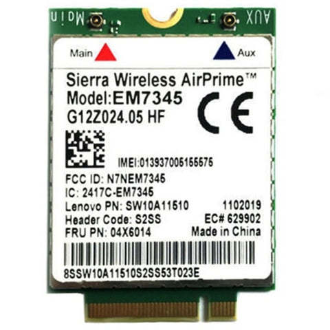 EM7345 Modulo 4G NGFF M.2 Scheda WWAN 04 x 6014 4G LTE / HSPA + Scheda 42Mbps per Lenovo IBM / ThinkPad T450 / X240, EM7345