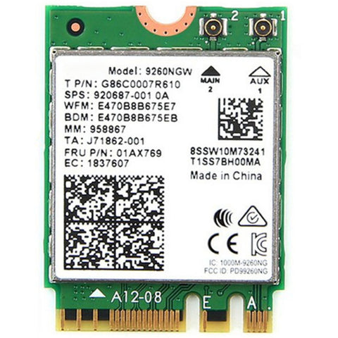 Scheda di Rete Wifi Intel Dual Band Wireless-AC 9260NGW con Bluetooth