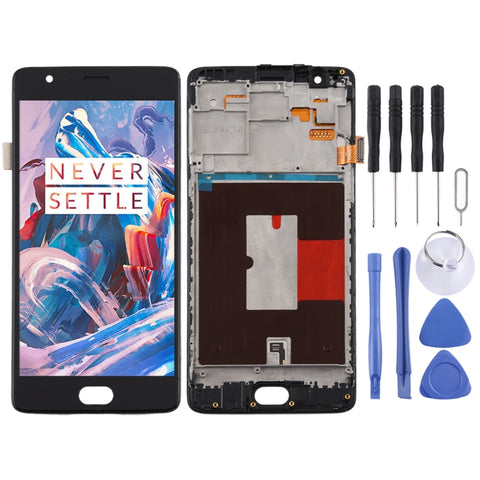 Pour OnePlus 3 / 3T A3000 A3010 TFT matériel écran LCD et numérique assemblage complet avec corniche, pour OnePlus 3 / 3T