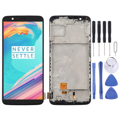 Pour OnePlus 5T A5010 TFT matériel écran LCD et numériseur assemblage complet avec corniche, pour OnePlus 5T