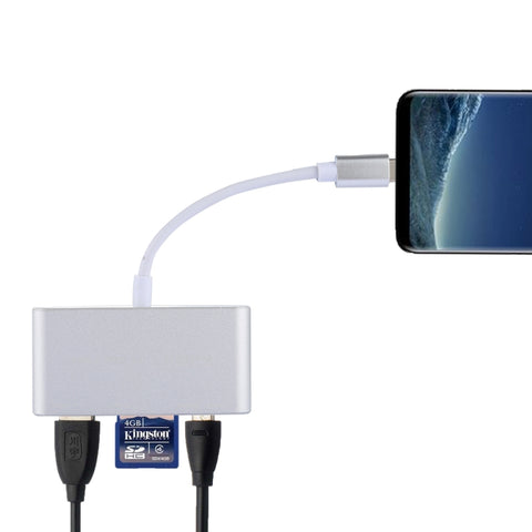 5 in 1 Micro SD + SD + USB 3.0 + USB 2.0 + Porta Micro USB a USB-C / Type-C OTG COMBO Lettore di schede adattatore per tablet, smartphone, PC, 5 in 1(Silver), 5 in 1(Gold) - Novalix Store