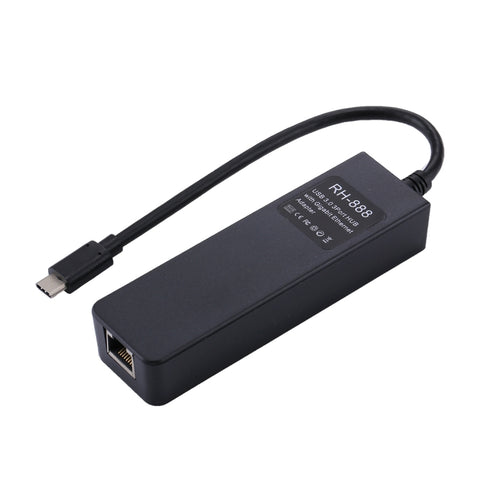 USB-C/Type-C a 3 porte USB 3.0 HUB + adattatore Gigabit Ethernet ad alta velocità RJ45 Adattatore LAN multifunzione, 3 porte USB + RJ45