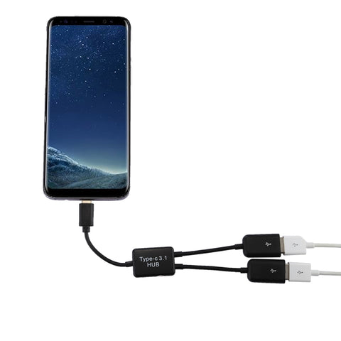 Adaptateur HUB portable USB-C/Type-C maschio a double porta USB femmina pour MacBook, PC, ordinateur portable, tablette, smartphone, 2 Ports USB
