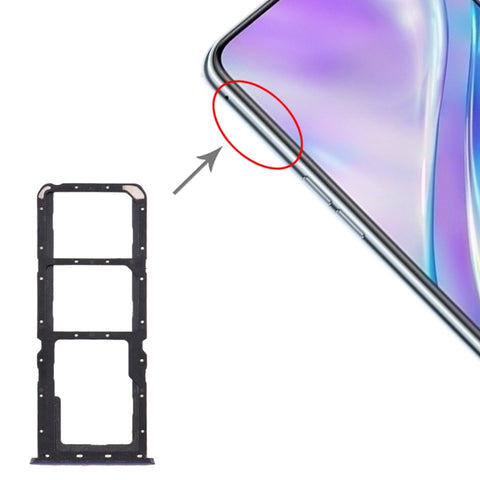 Pour OPPO Realme X2 Vassoio fiche SIM + Vassoio fiche SIM + Vassoio fiche micro SD, pour OPPO Realme X2