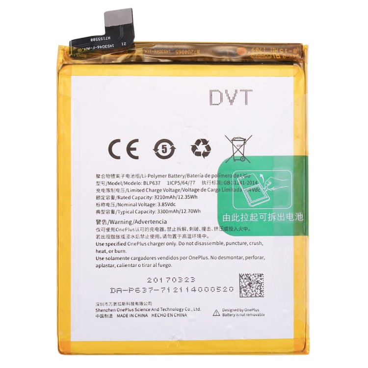 High-Capacity 3210mAh Li-Polymer Battery for OnePlus 5