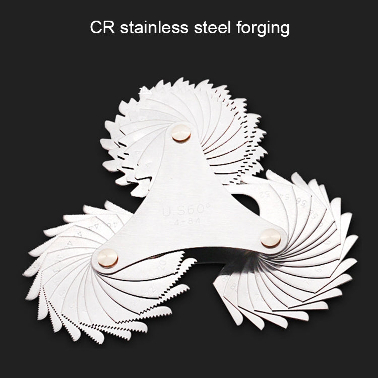 51 PCS US Screw Pitch Thread Blades 60 Degrees CR Stainless Steel Thread Gauge, 51 PCS Thread Gauge