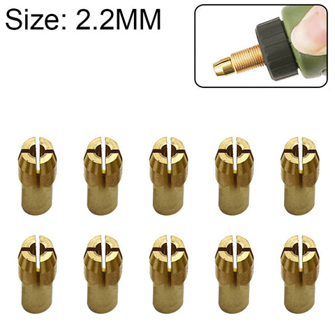 Dado di serraggio in rame a tre griffe da 10 pezzi per raccordi per mulini elettrici, diametro del foro: 2,2 mm, diametro del foro: 2.2mm