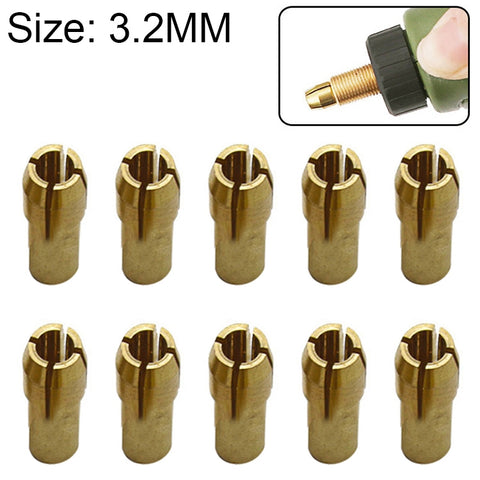 Dado di serraggio in rame a tre griffe da 10 pezzi per raccordi per mulini elettrici, diametro del foro: 3,2 mm, diametro del foro: 3.2mm