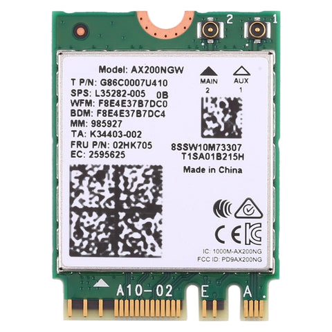 Scheda di Rete WiFi Dual Band AX200NGW M.2 2400Mbps Bluetooth 5.0