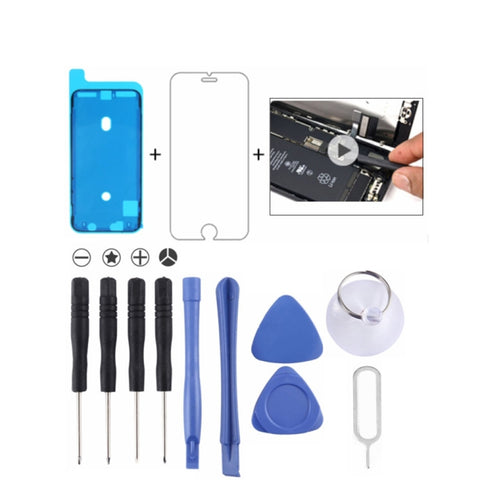 Kit de réparation et cadeaux 12 en 1 (4 cacciaviti + 2 aste di smontaggio + 2 triangoli su fette spesse + 1 perno di espulsione + 1 mandrino + 1 adesivo impermeabile + 1 vetro temperato), 12 en 1 kits de réparation et cadeaux
