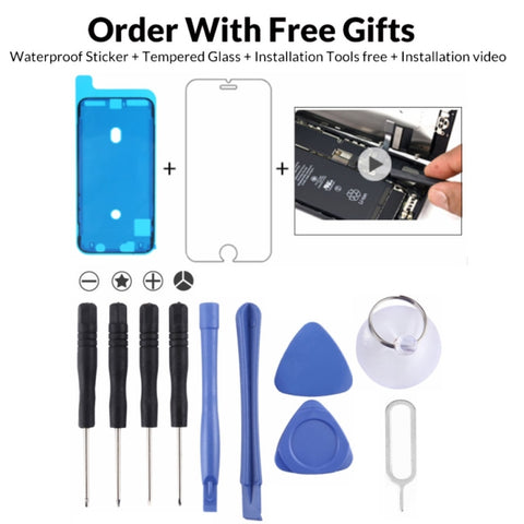 Kit de réparation et cadeaux 12 en 1 (4 cacciaviti + 2 aste di smontaggio + 2 triangoli su fette spesse + 1 perno di espulsione + 1 mandrino + 1 adesivo impermeabile + 1 vetro temperato), 12 en 1 kits de réparation et cadeaux