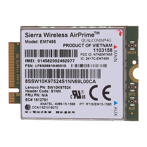 EM7455 Sierra Wireless FDD/TDD LTE Cat6 4G Modulo, SCHEDA 4G per il computer portatile Lenovo ThinkPad P50 P50S P40 Yoga L460 T460 T460P T460S, EM7455