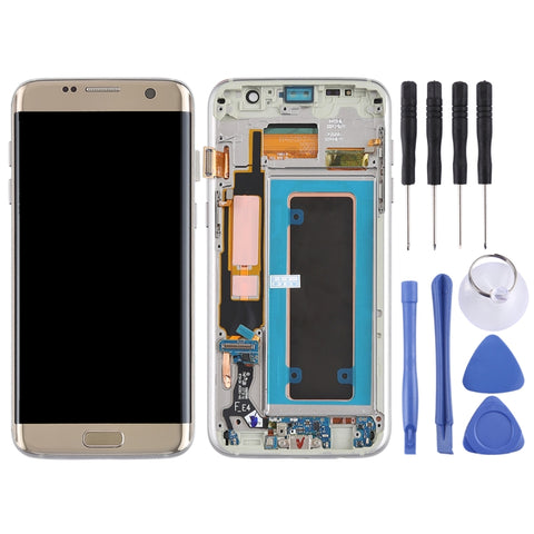 Écran LCD original en matériau Super AMOLED et numériseur assemblé complet (avec téléphone/cavo flexible par porta di ricarica/cavo flessibile per pulsante di accensione/covo flessibile per pulsante volume) pour Galaxy S7 Edge/G935F/G935FD...