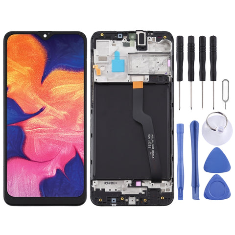 Schermo LCD e digitalizzatore assemblaggio completo con cornice per Samsung Galaxy A10 / SM-A105F (versione a scheda singola), For Samsung Galaxy A10