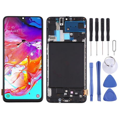 Schermo LCD in materiale TFT e digitalizzatore assemblaggio completo con cornice per Samsung Galaxy A70 (non supporta l'identificazione delle impronte digitali), For Samsung Galaxy A70