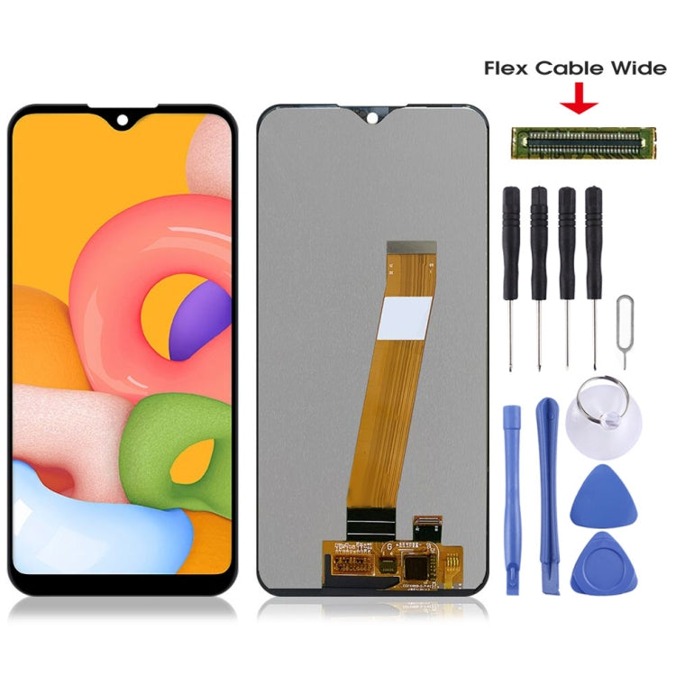 Original PLS TFT Material LCD Screen and Digitizer Full Assembly (Flex Cable Wide) for Samsung Galaxy A01 SM-A015M                                      ...
