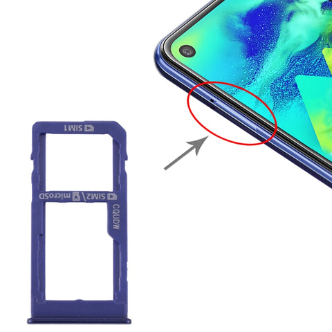 Per Samsung Galaxy M40 SM-M405 Vassoio scheda SIM + Vassoio scheda SIM/Vassoio scheda Micro SD, For Samsung Galaxy M40 (dual card), For Samsung Galaxy M40 (dual card) (Baby Blue)