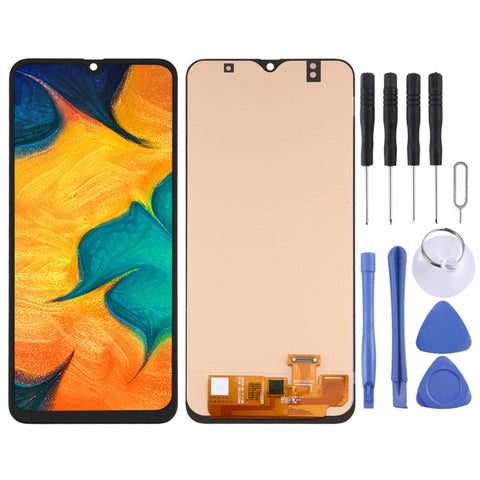 Schermo LCD in materiale OLED e digitalizzatore assemblaggio completo per Samsung Galaxy A30 SM-A305, For Samsung Galaxy A30(6.36 inch OLED Material)