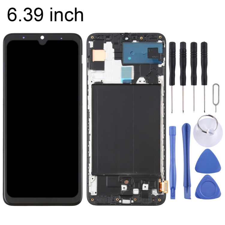 Schermo LCD in materiale OLED e digitalizzatore assemblaggio completo con cornice per Samsung Galaxy A70 SM-A705 (6,39 pollici)                         ...