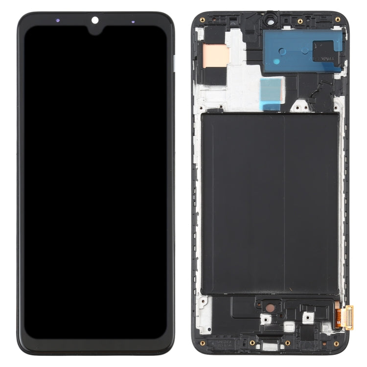 Schermo LCD in materiale OLED e digitalizzatore assemblaggio completo con cornice per Samsung Galaxy A70 SM-A705 (6,39 pollici)                         ...