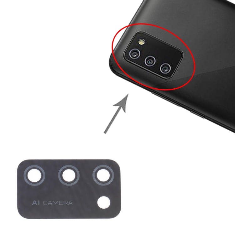 For Samsung Galaxy A02s SM-A025F 10pcs Back Camera Lens, For Samsung Galaxy A02s