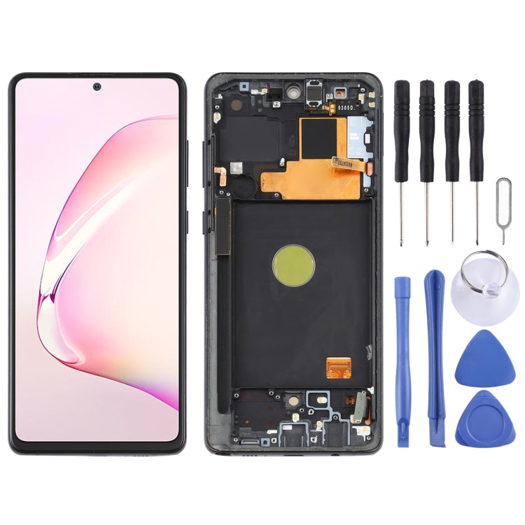 Schermo LCD originale in materiale Super AMOLED e digitalizzatore assemblaggio completo con cornice per Samsung Galaxy Note10 Lite                      ...