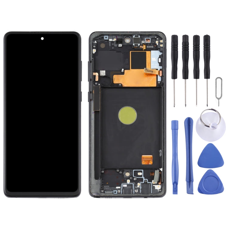 Schermo LCD originale in materiale Super AMOLED e digitalizzatore assemblaggio completo con cornice per Samsung Galaxy Note10 Lite                      ...
