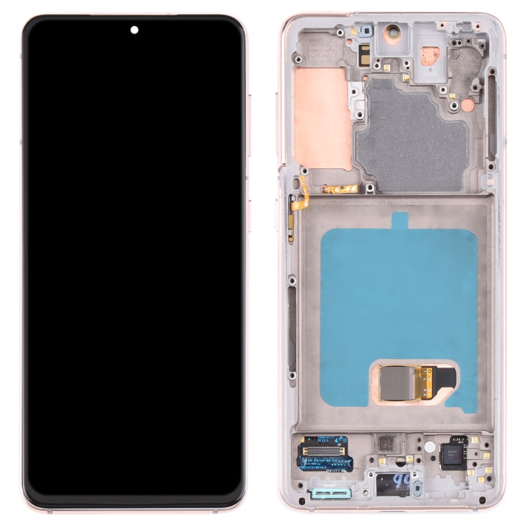 Schermo LCD originale e digitalizzatore assemblaggio completo con cornice per Samsung Galaxy S21 4G/S21 5G SM-G990 SM-G991                              ...