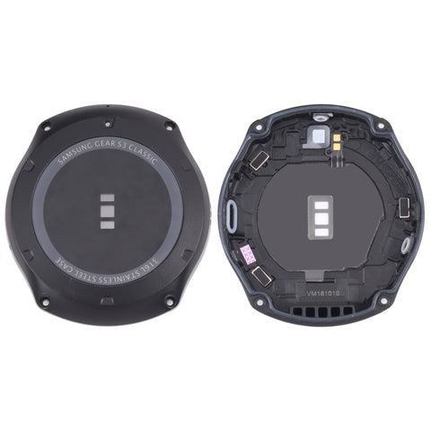 Coperchio dell'alloggiamento posteriore con lente in vetro per Samsung Gear S3 Classic SM-R770, SM-R770 (Black)