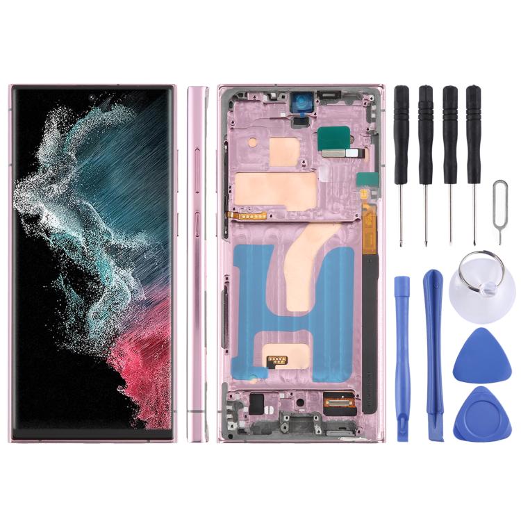 For Samsung Galaxy S22 Ultra SM-S908B 6.72 inch TFT LCD Screen Digitizer Full Assembly with Frame, Not Supporting Fingerprint Identification            ...