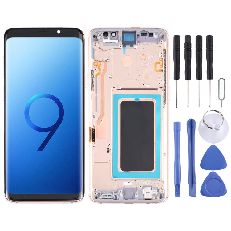 Schermo LCD e digitalizzatore in materiale Super AMOLED assemblaggio completo con cornice per Galaxy S9+ / G965F / G965F / DS / G965U / G965W / G9650   ...