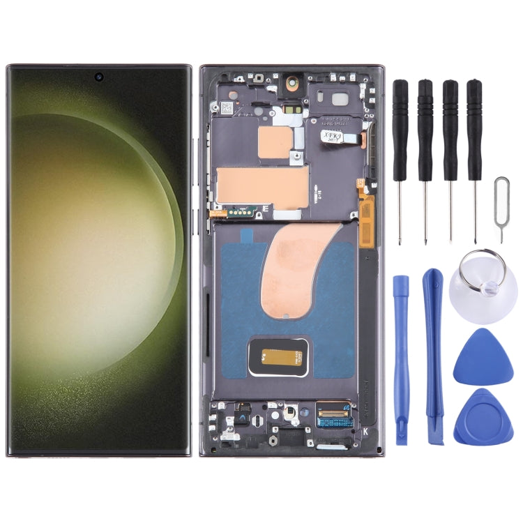 Per Samsung Galaxy S23 Ultra SM-S918U EU Edition Digitalizzatore schermo LCD originale assemblaggio completo con cornice                                ...