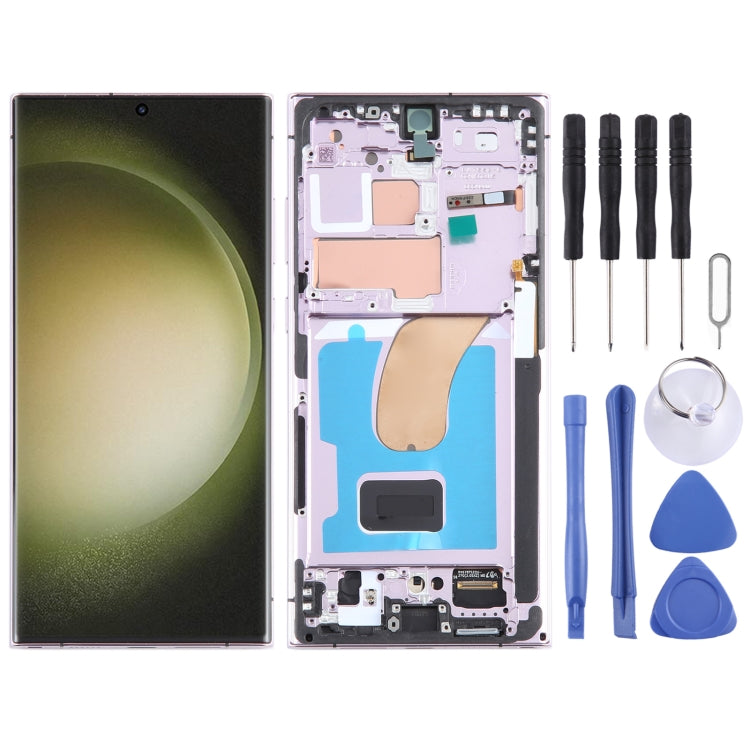 Per Samsung Galaxy S23 Ultra SM-S918U EU Edition Digitalizzatore schermo LCD originale assemblaggio completo con cornice                                ...
