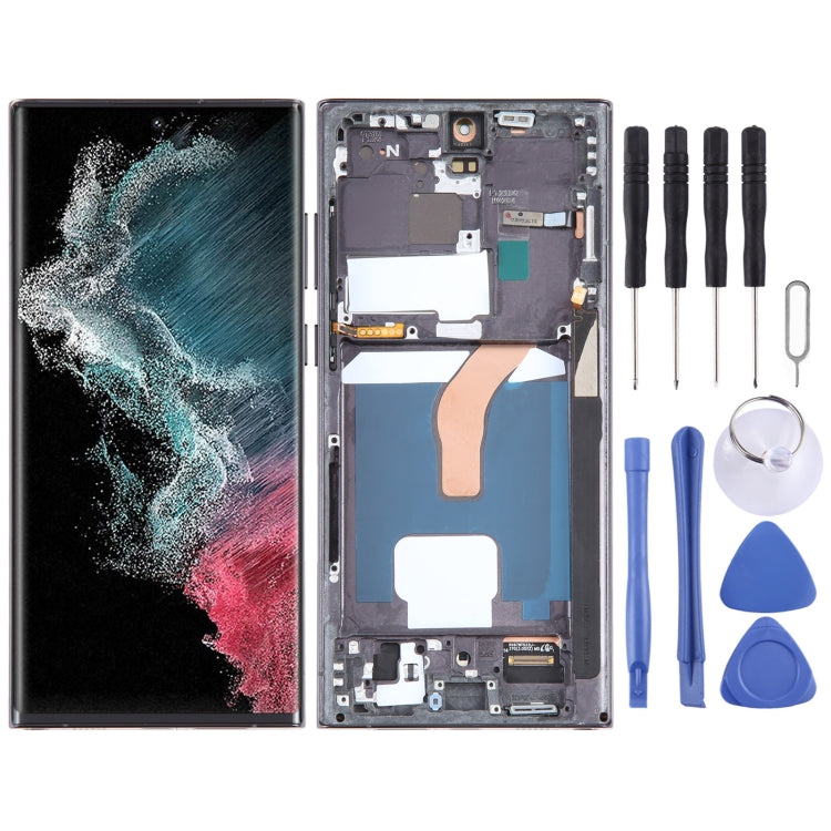 For Samsung Galaxy S22 Ultra 5G SM-S908U US Edition OLED LCD Screen Digitizer Full Assembly with Frame, For Samsung Galaxy S22 Ultra 5G(US Edition)     ...