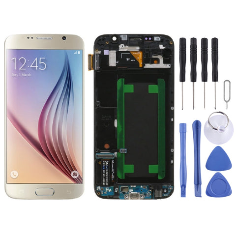Schermo LCD e Digitizer Completo con Cornice per Samsung Galaxy S6