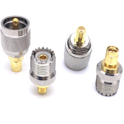 4 pezzi/set Convertitore di test connettore RF UHF PL259 SO239 a spina SMA