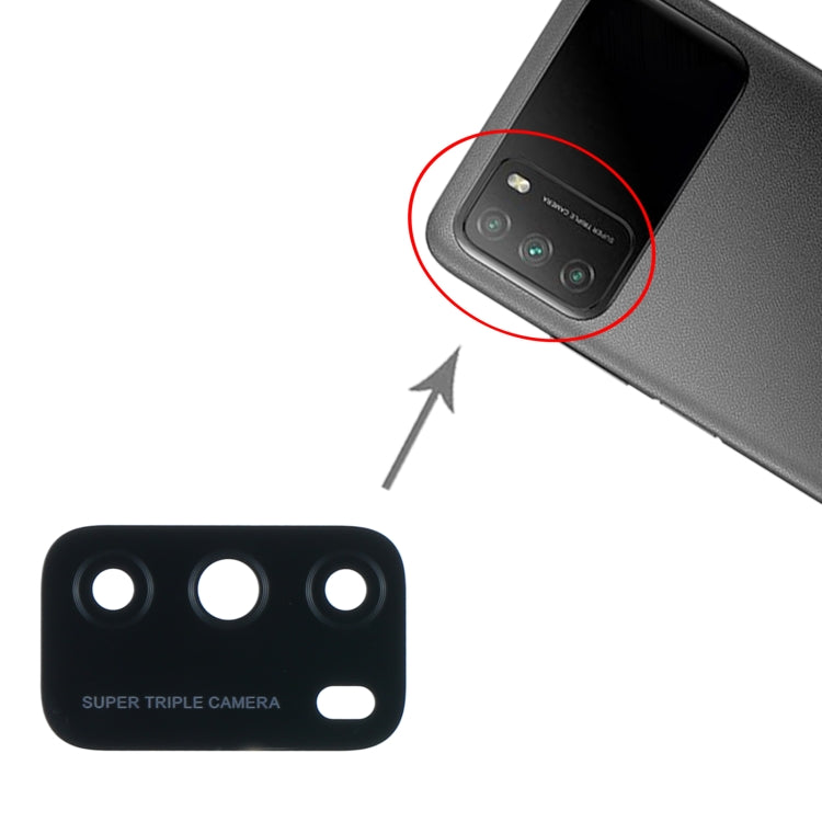 10 PCS Back Camera Lens for Xiaomi Poco M3 Replacement Parts