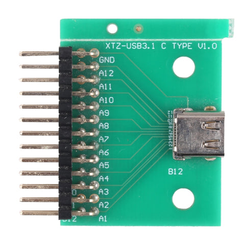 Scheda di test femmina di tipo C positiva e negativa a doppia faccia USB 3.1 con connettore femmina PCB 24P, Type C Female