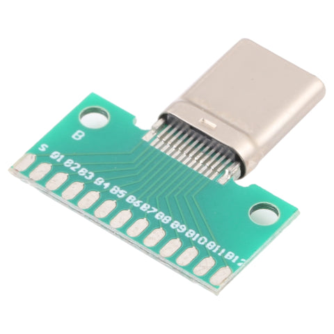 Scheda di test maschio di tipo C positiva e negativa a doppia faccia USB 3.1 con PCB saldato a 24 pin, Type C Male 24pin