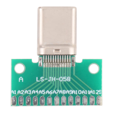 Scheda di test maschio di tipo C positiva e negativa a doppia faccia USB 3.1 con PCB saldato a 24 pin, Type C Male 24pin