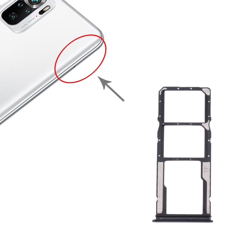 SIM Card Tray + SIM Card Tray + Micro SD Card Tray for Xiaomi Redmi Note 10 4G / Redmi Note 10S M2101K7AI, M2101K7AG, M2101K7BG, M2101K7BI, M2101K7BNY, ...