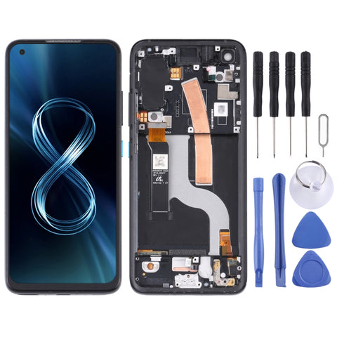Schermo LCD in materiale AMOLED e digitalizzatore assemblaggio completo con cornice per Asus Zenfone 8 ZS590KS, Per Asus Zenfone 8