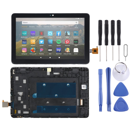 Schermo LCD per Amazon Kindle Fire HD 8 Plus/HD 8 2020/bambini di decima generazione digitalizzatore assemblaggio completo con telaio, For Amazon Kindle Fire HD 8 Plus/HD 8 2020