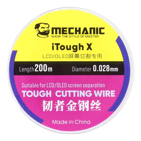 MECCANICO Filo da taglio per schermo OLED LCD iTough X 200M 0,028MM, MECHANIC 0.028MM 200M