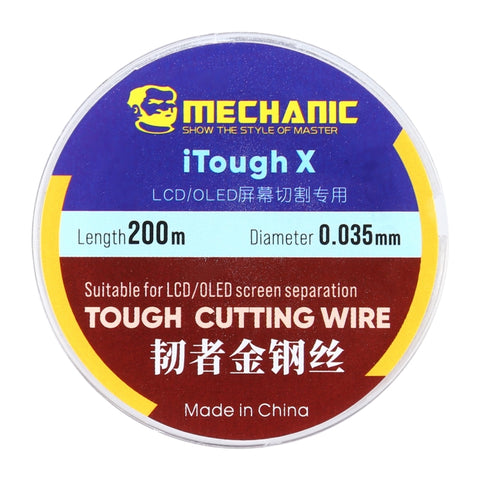 MECCANICO Filo da taglio per schermo OLED LCD iTough X 200M 0,035MM, MECHANIC 0.035MM 200M