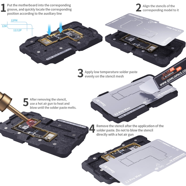 Qianli 10 in 1 Middle Frame Reballing Platform For iPhone X / XS / XS Max / 11 / 11 Pro / 11 Pro Max / 12 / 12 Pro / 12 mini / 12 Pro Max               ...