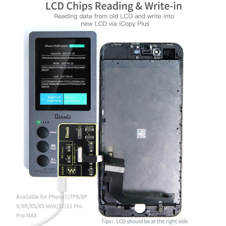 For iPhone 6 - 14 Pro Max 5 in 1 Qianli iCopy Plus 2.2 Repair Detection Programmer Set, 5 in 1, 5 in 1, Plug: US