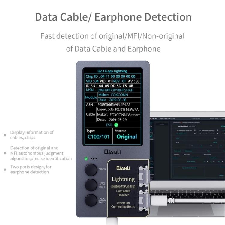 For iPhone 6 - 14 Pro Max 5 in 1 Qianli iCopy Plus 2.2 Repair Detection Programmer Set, 5 in 1, 5 in 1, Plug: US