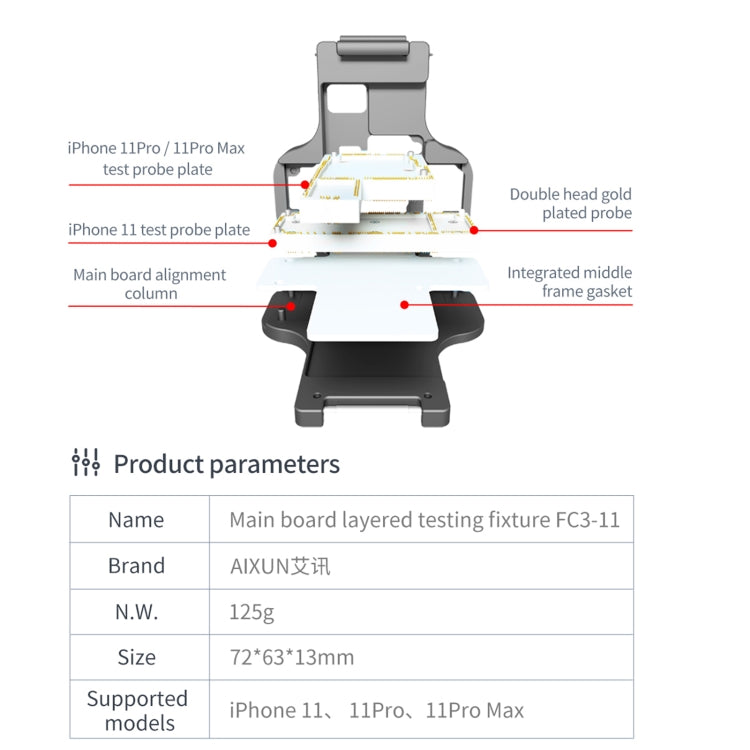 Aixun FC3-11 Testing Fixture for iPhone 11 Series Repairs